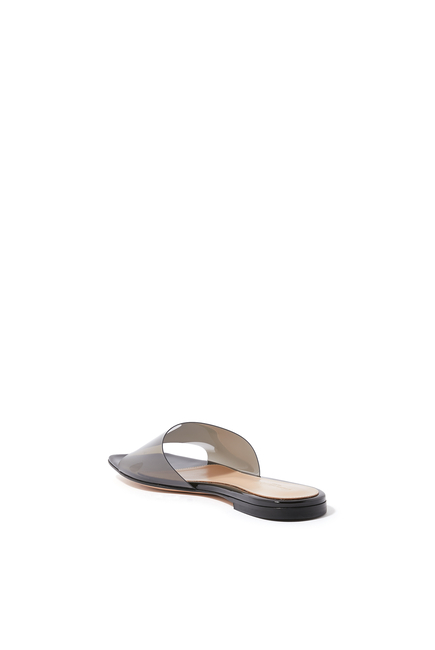 Cosmic Plexi Leather Flat Sandals