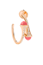 Cleo Small Hoop Earrings, 18k Rose Gold with Pink Quartz & Diamonds
