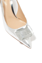 Jaipur 85 Maxi Jewel Metallic Leather Slingback