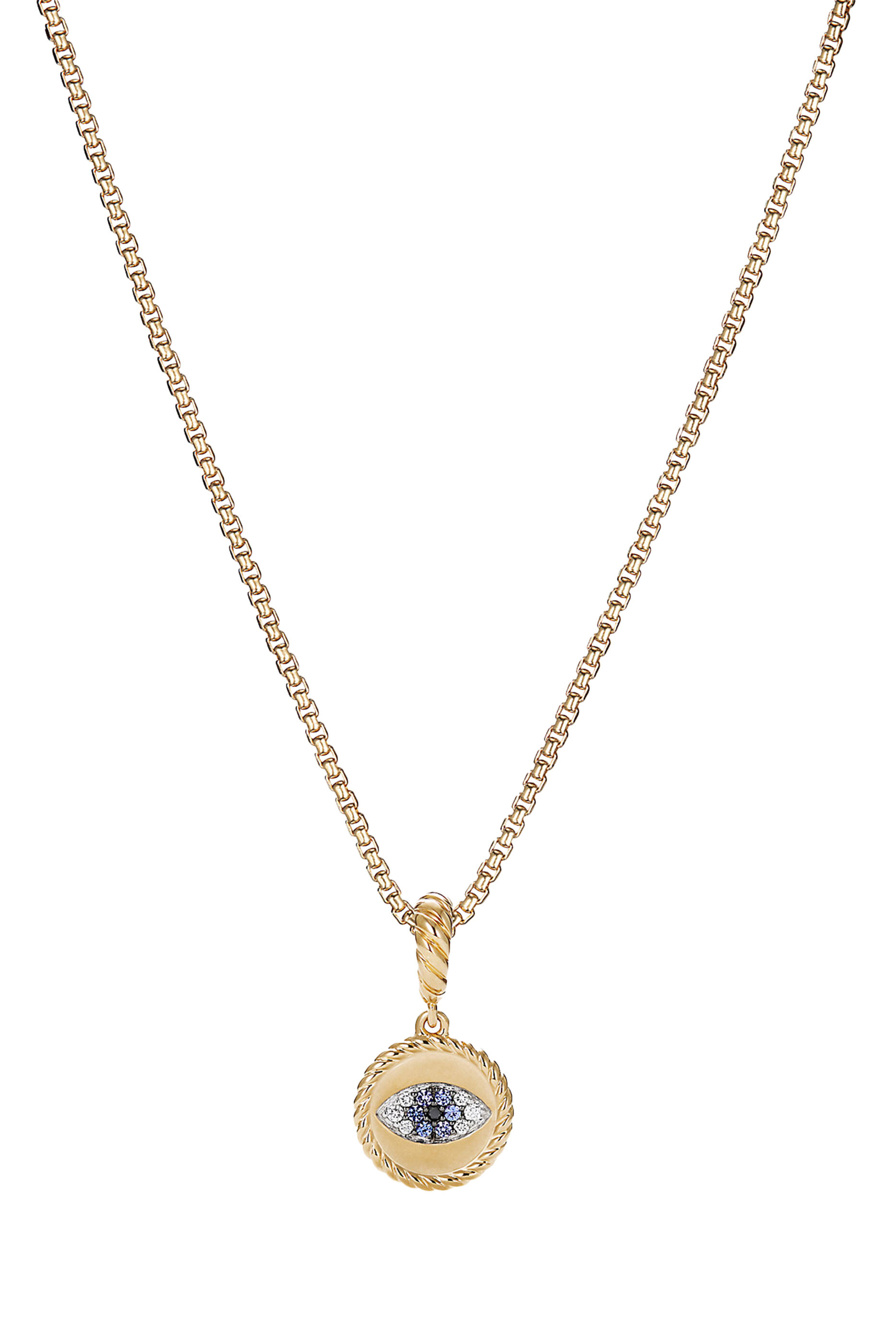18k Gold Sapphire Evil Eye Pendant | Baltinester Jewelry