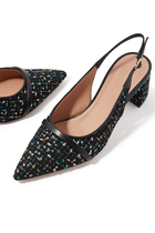 Jovi 45 Tweed Slingback Pumps