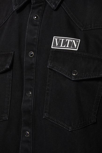 Denim shirt with VLTN TAG