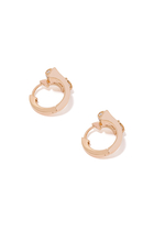 Cleo Huggie Earrings, 18k Rose Gold & Diamonds