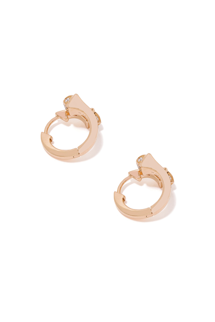 Cleo Huggie Earrings, 18k Rose Gold & Diamonds