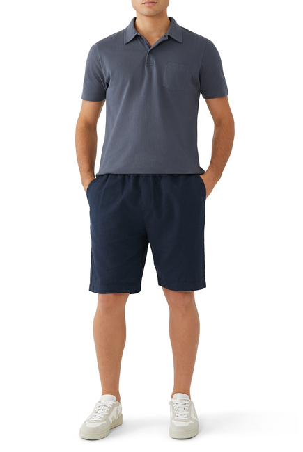 Drawstring Cotton-Linen Shorts