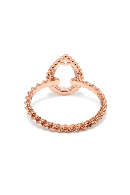 Serpent Boheme Small Motif Ring, 18k Rose Gold & Pink Quartz