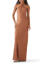 La Lune High Neck Twist Maxi Dress