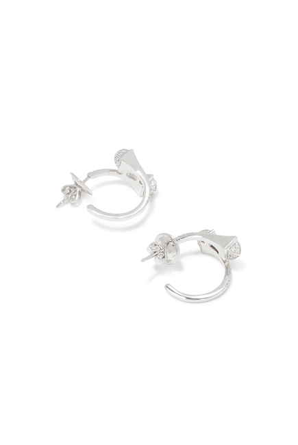 Cleo Open Hoop Earrings, 18k White Gold & Diamonds