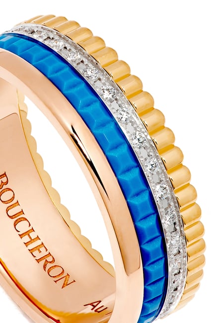 Quatre Blue Edition Diamond Ring, 18k Mixed Gold & Diamonds