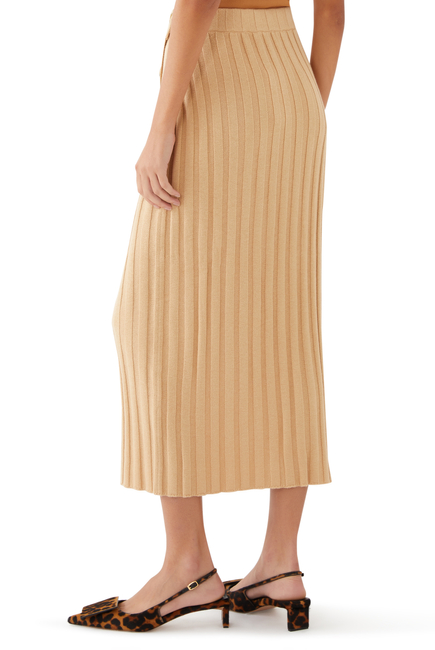 Nougat Mid-Length Skirt