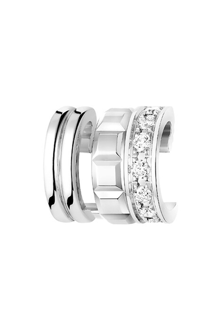 Quatre Radiant Edition Single Clip Earring, 18k White Gold & Diamonds