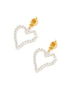All of My Heart Mini Earrings, 24k Gold-Plated Brass & Swarovski Crystals