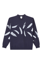 Aop Feather Knit Crew Neck T-Shirt