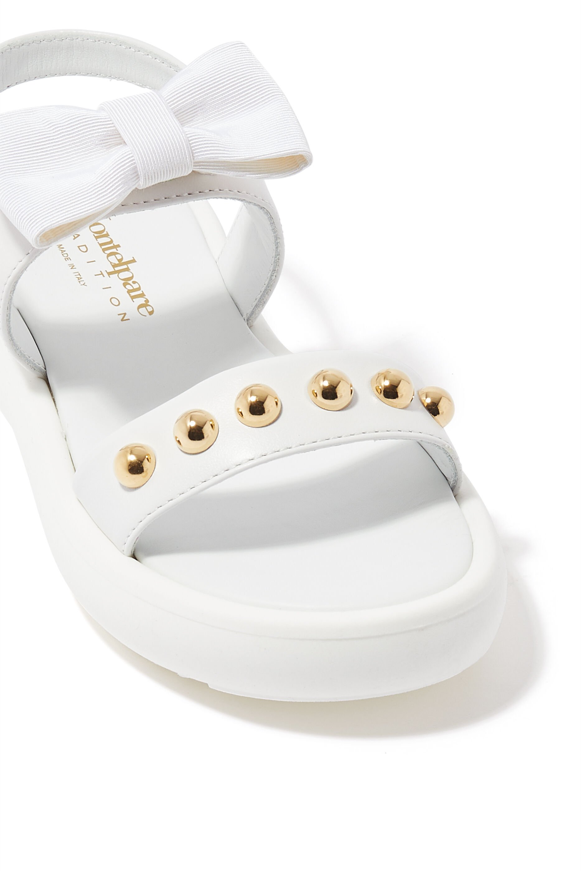 MONTELPARE TRADITION bow-detail leather sandals - White
