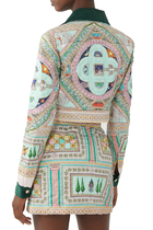 Printed Quilted Cropped Jacket