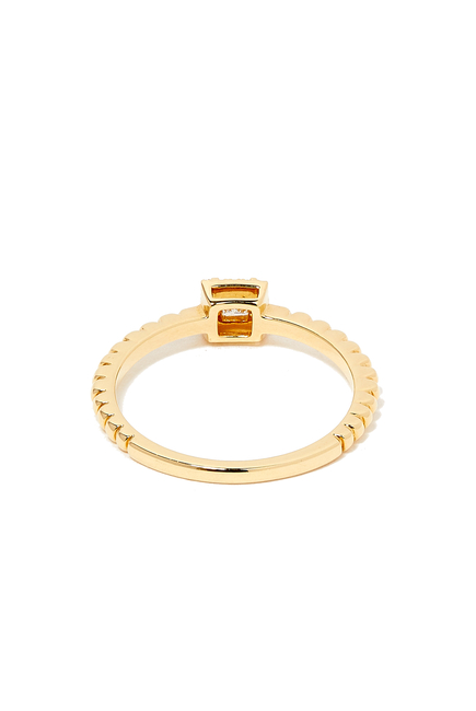 Rock Square Diamond Ring in 18kt Yellow Gold