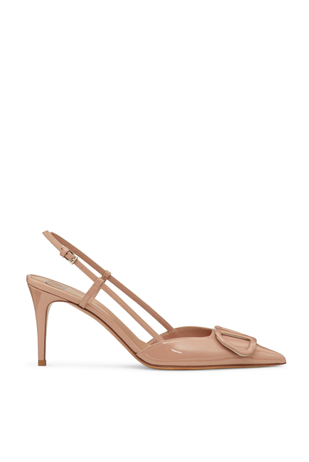  V Logo Slingback Pumps