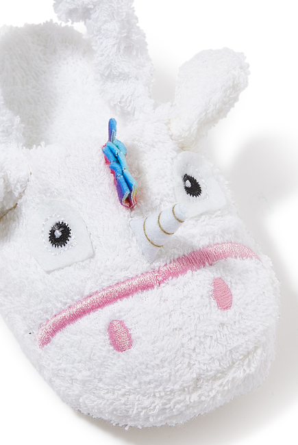 Kids Unicorn Cotton-Terry Slippers