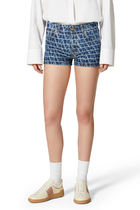 Denim Jacquard Shorts