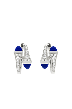 Cleo Lapis Lazuli & Diamond Huggie Earrings