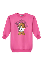 Teddy Bear Logo Print Sweatshirt Dress