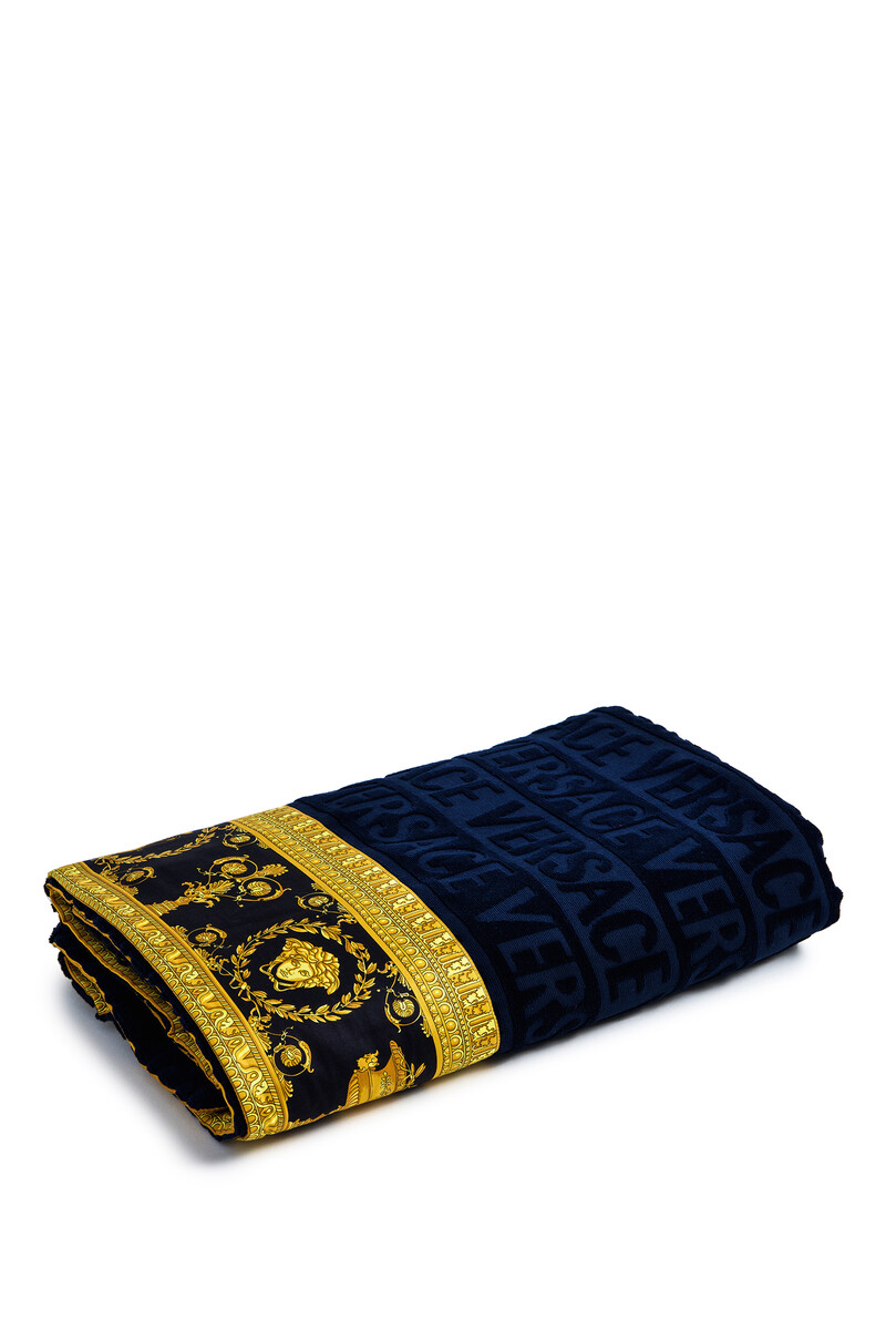 Buy Versace Home Blue Baroque Beach Towel - Home for AED 1450.00 Towels ...