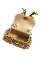 Gold Crystal Embroidery Micro Bag