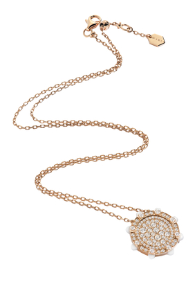 Tip-Top Diamond Statement Pendant Necklace, 18K Rose Gold With White Agate & Diamonds