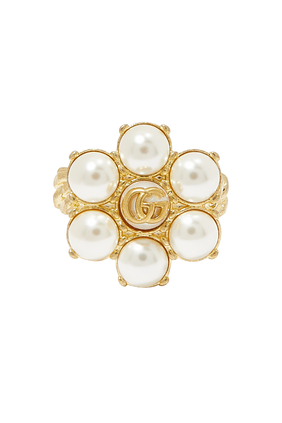 Pearl Double G Ring