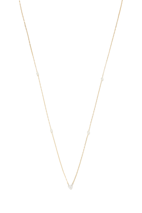 14K Gold, Akoya Pearl and Diamond Necklace