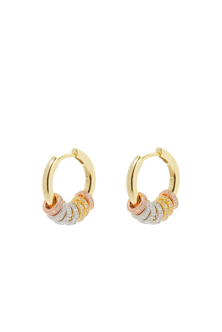 Gaia Pave Earrings, 14k Gold-Plated Brass