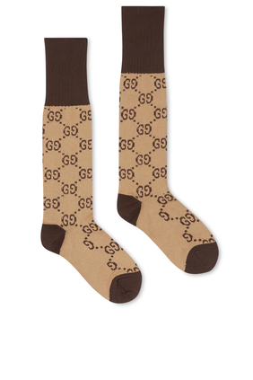 GG Pattern Cotton Blend Socks