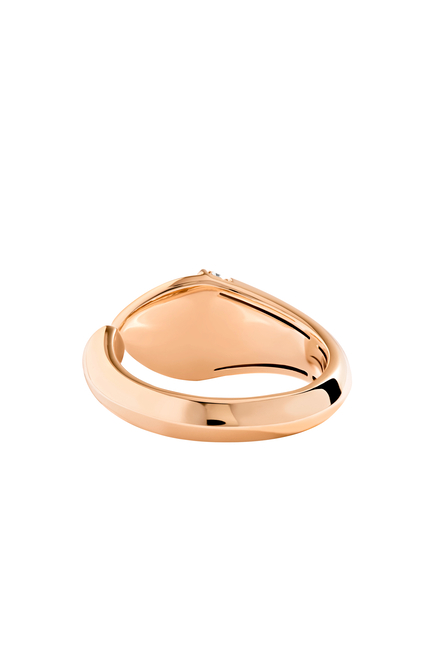 Cleo Midi Ring, 18k Rose Gold, Pink Coral & Diamond