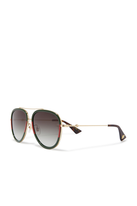 Pop Web Aviator-Style Sunglasses