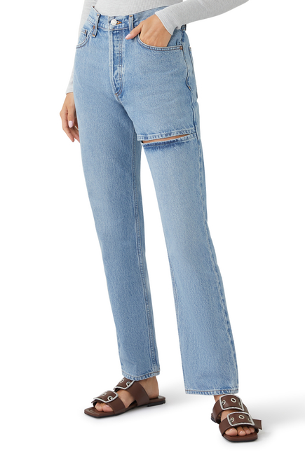 Lana Mid-Rise Slice Jeans