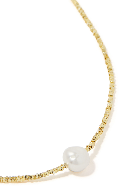 Dasha Necklace, 14k Gold Vermeil & Freshwater Pearl