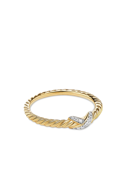 18k Yellow Gold Petit X Diamond Ring