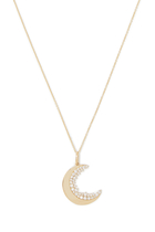  Cocktail Crescent Moon Charm, 14K Yellow Gold & Diamonds