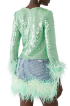 Sequin Feather Top
