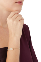 Cleo  Slim Bangle, 18k Yellow Gold with Pink Coral & Diamonds