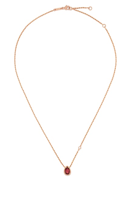 Serpent Bohème XS Motif Pendant, 18k Pink Gold with Rhodolite & Diamond