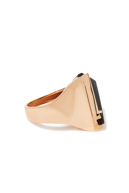 Neutra Aztec Ring, 18k Rose Gold, Diamonds & Black Onyx