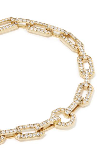 Pavé Chain Bracelet, 18k Yellow Gold & Diamond