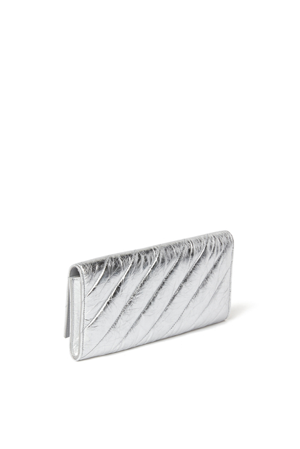 Quilted Crush Metallic Chain Wallet