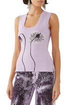 Sleeveless Flower Vest