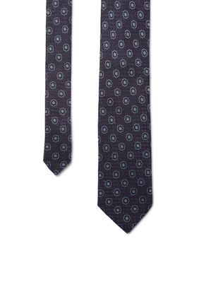 Black Floral Silk Tie