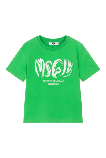 Kids Abstract Logo Print T-Shirt