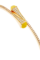 Cleo Yellow Quartz Diamond Slim Slip-on Bracelet in 18kt Yellow Gold