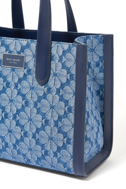 Spade Flower Denim Small Manhattan Tote Bag