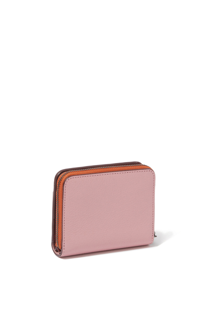 Small Zip Wallet with Colour-block Interior